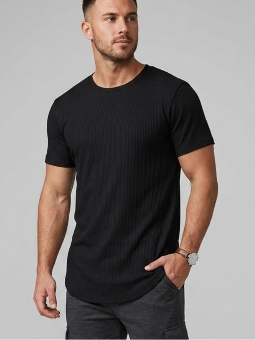 FairPlay LA Venice Black T-Shirt Curved Hem Men’s Medium Streetwear Minimalist